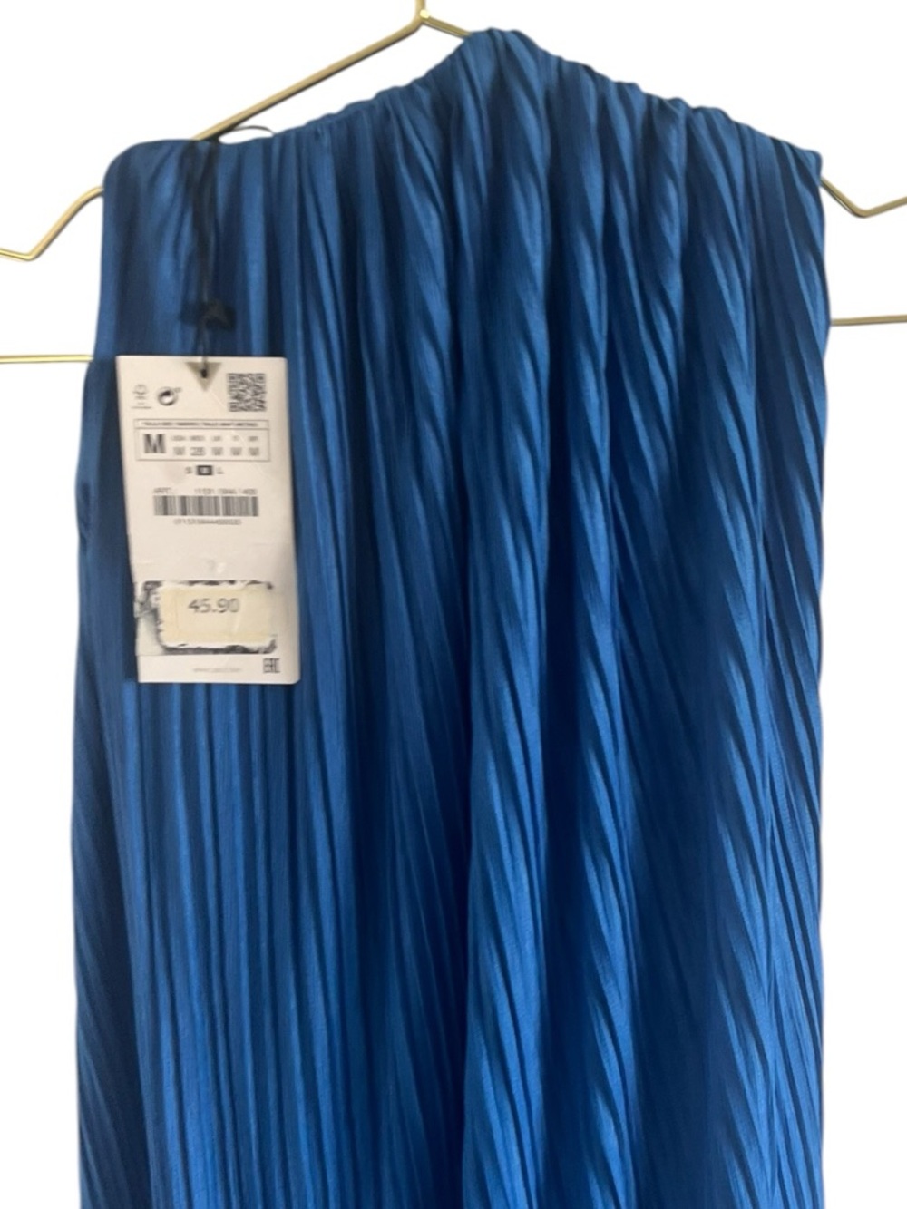 Zara Vibrant Blue Skeeveless Pleated Midi Dress - Picture 5 of 6
